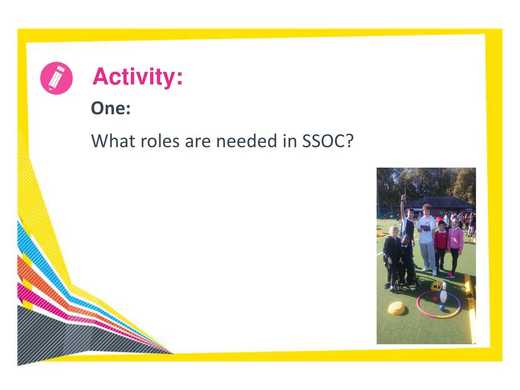 Activity: One: What roles are needed in SSOC