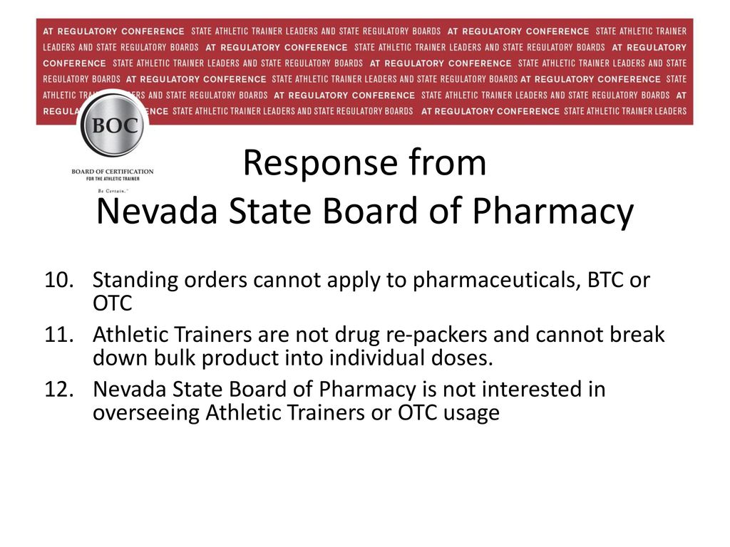 Response from Nevada State Board of Pharmacy