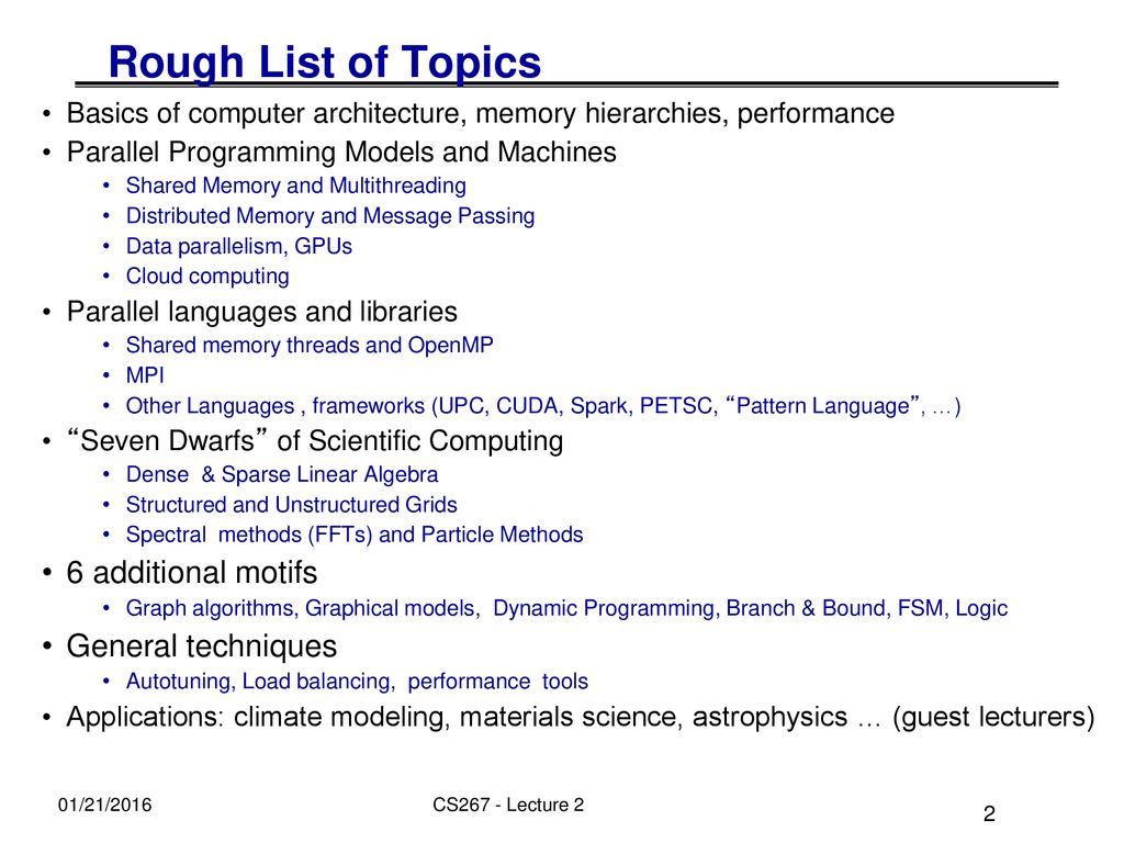 James Demmel CS267 Lecture 2 Single Processor Machines: Memory ...