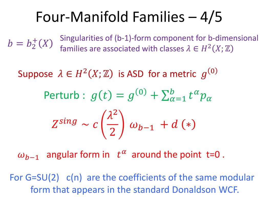 The U Plane Integral As A Tool In The Theory Of Four Manifolds Ppt Download