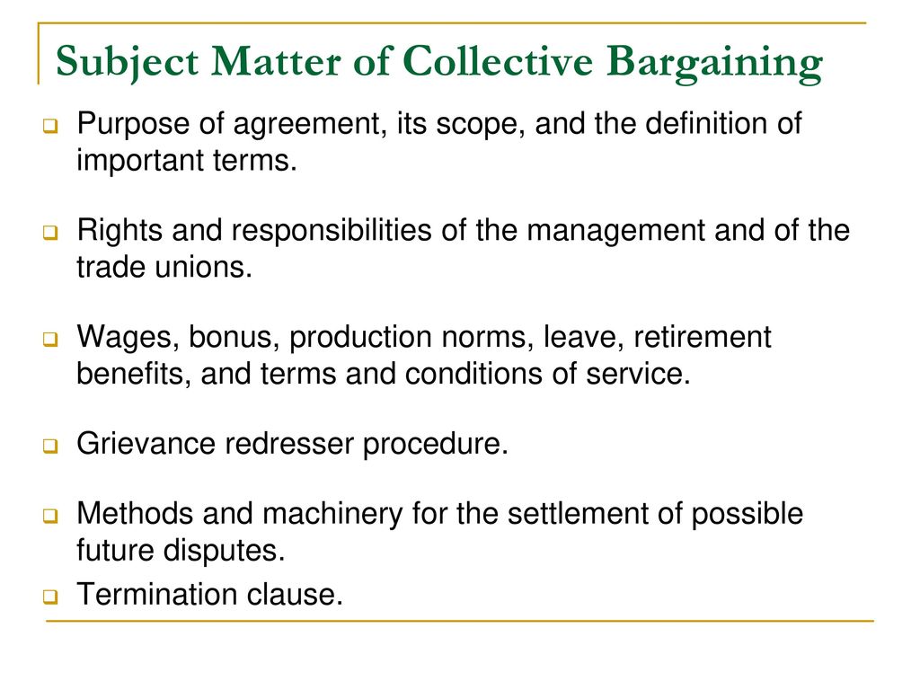 an introduction to the process of collective bargaining - ppt download