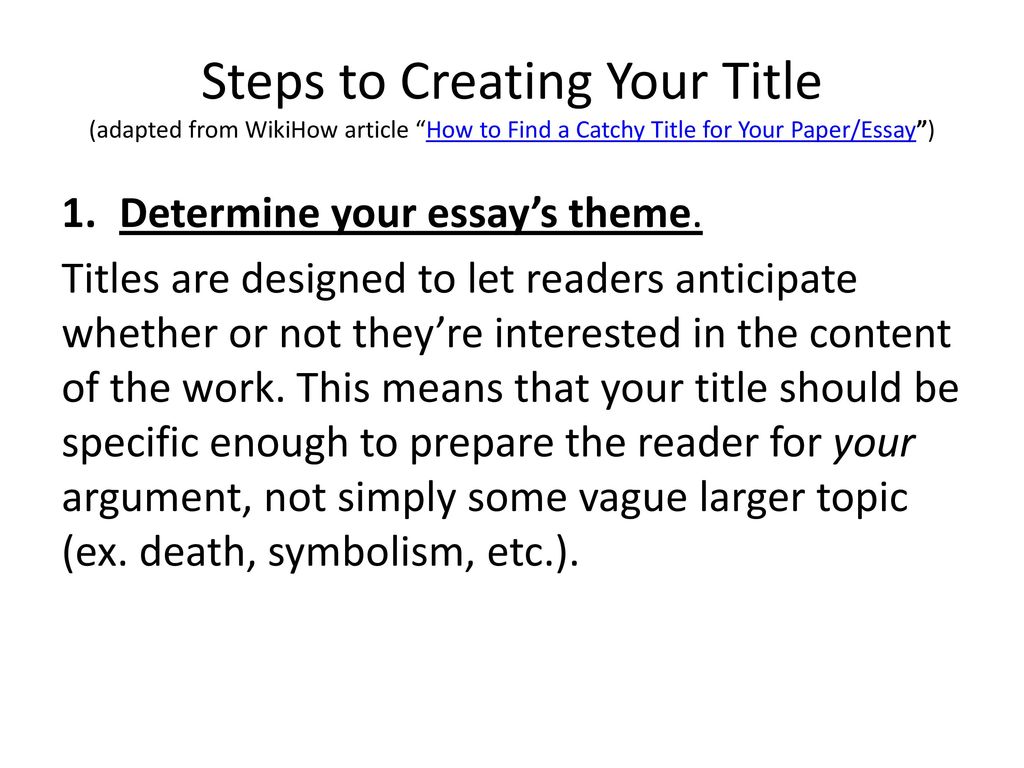 how to make a catchy title for an essay