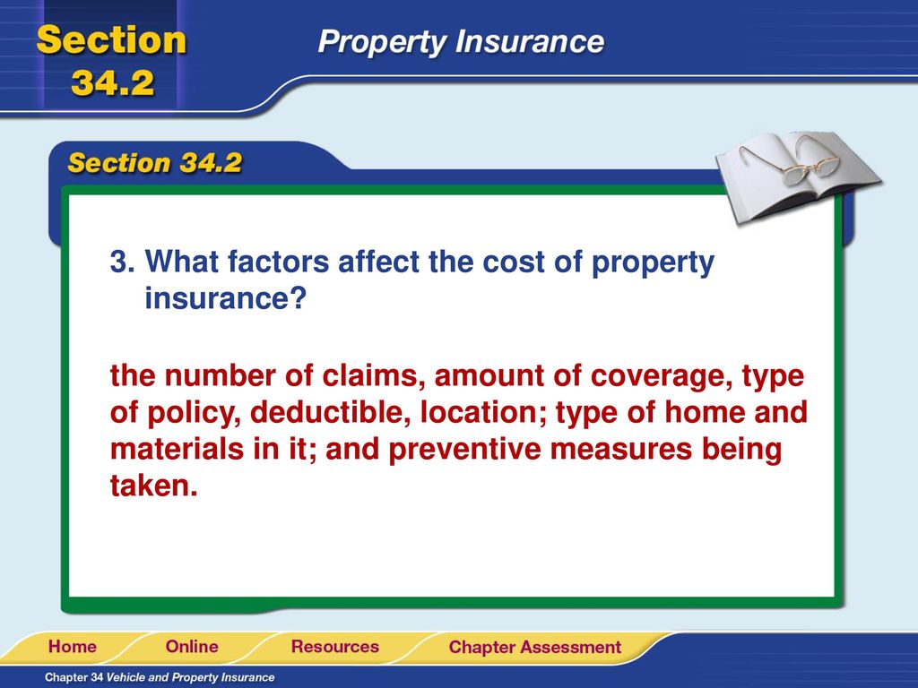 What factors affect the cost of property insurance