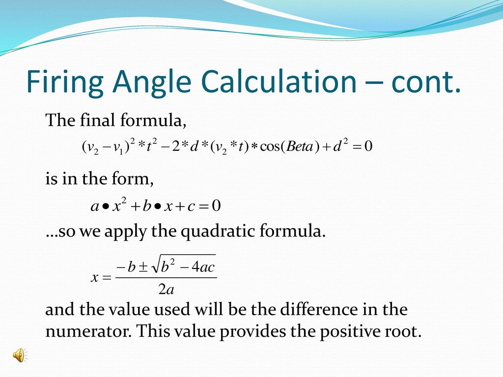 Firing Angle Calculation – cont.
