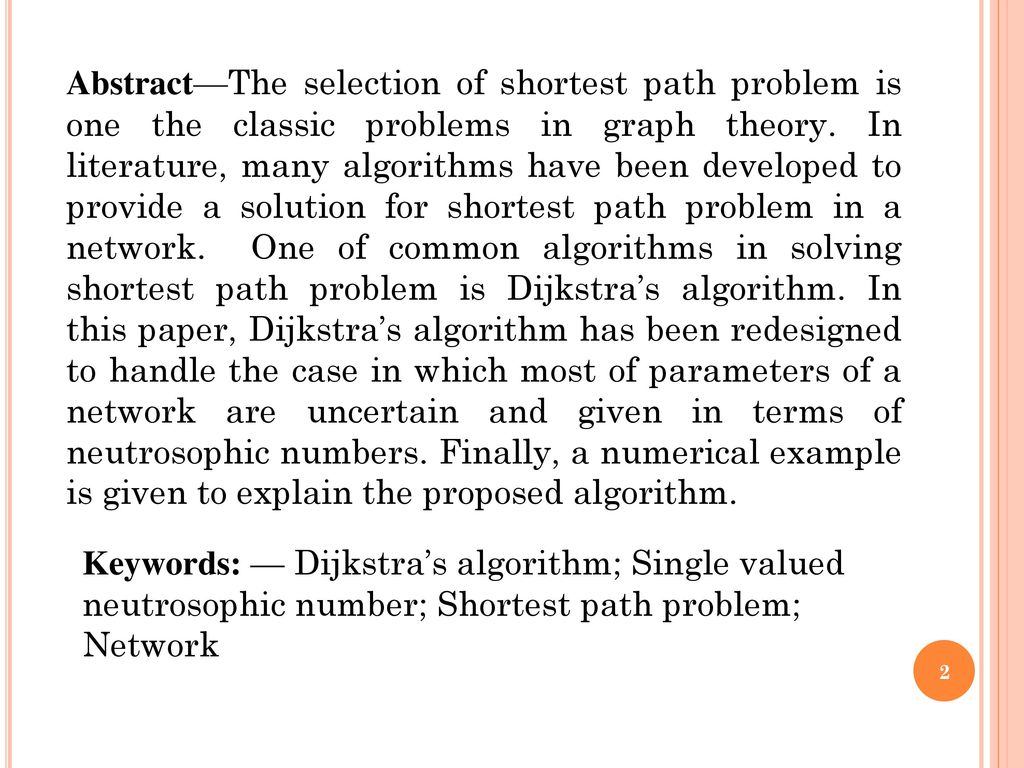 Applying Dijkstra Algorithm for Solving Neutrosophic Shortest Path ...