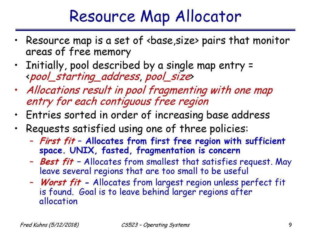 Resource Map Allocator 