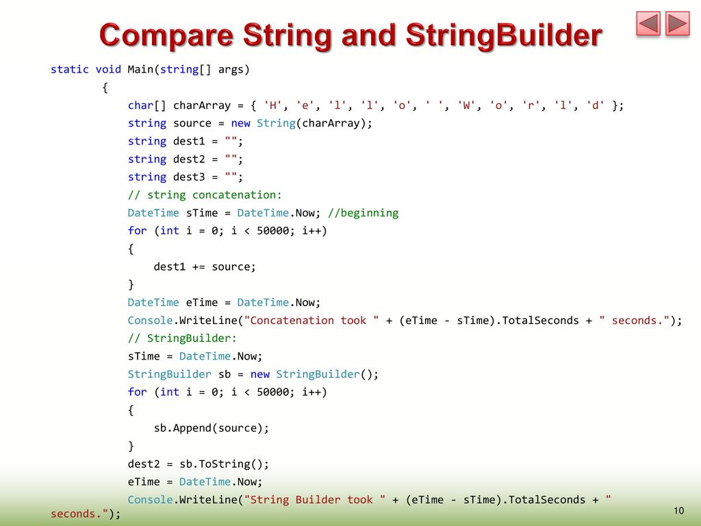 Stringbuilder c