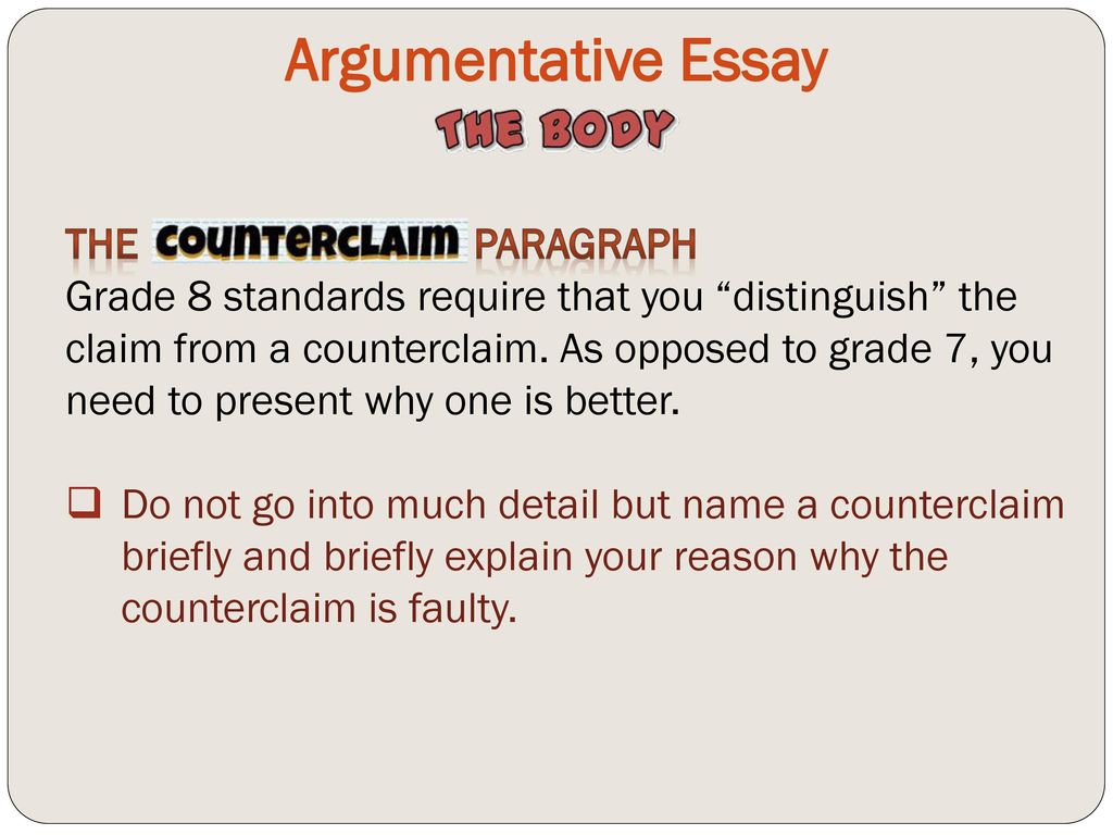 Argumentative Writing: Logical Progression - ppt download