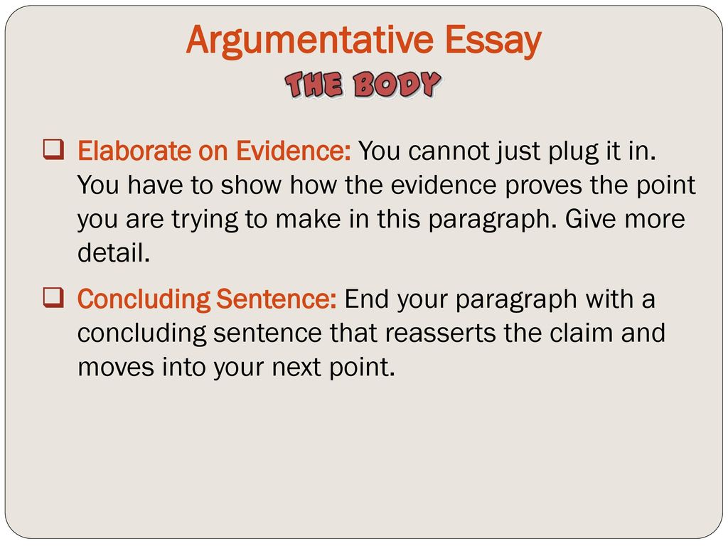 How To Write A Concluding Sentence For An Argumentative Essay