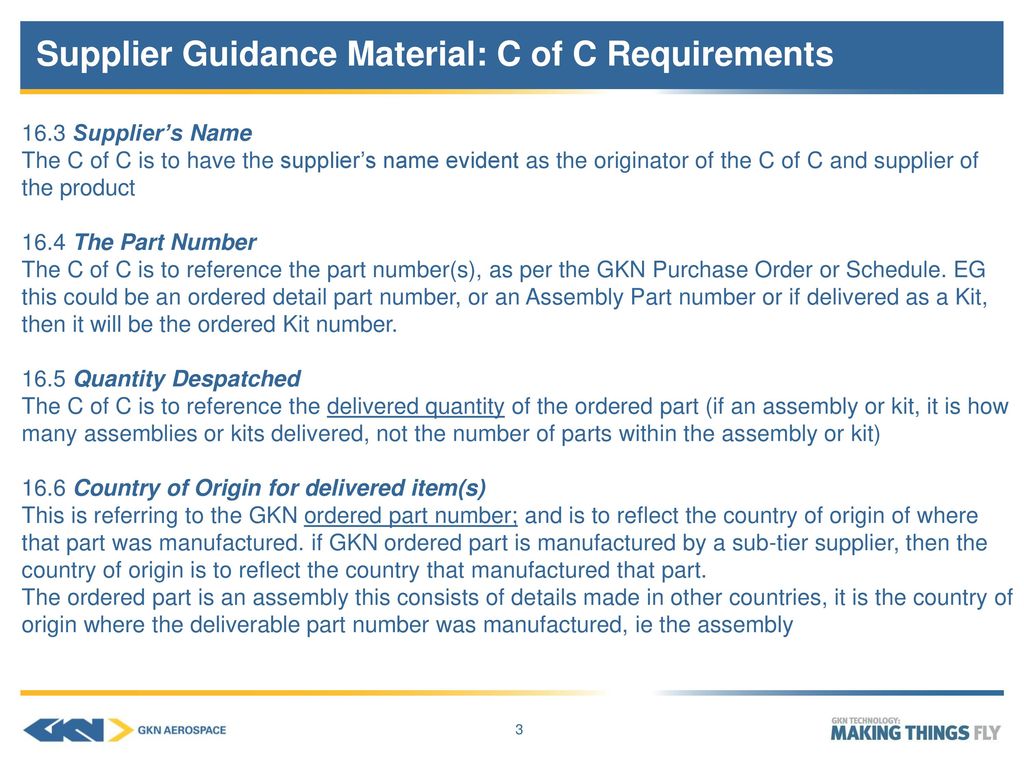 Sqa01 Supplier Guidance Material Certificate Of Conformance