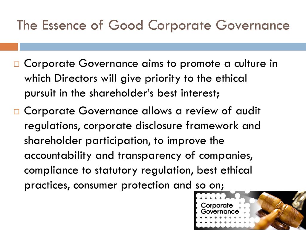 Corporate Governance Ppt Download