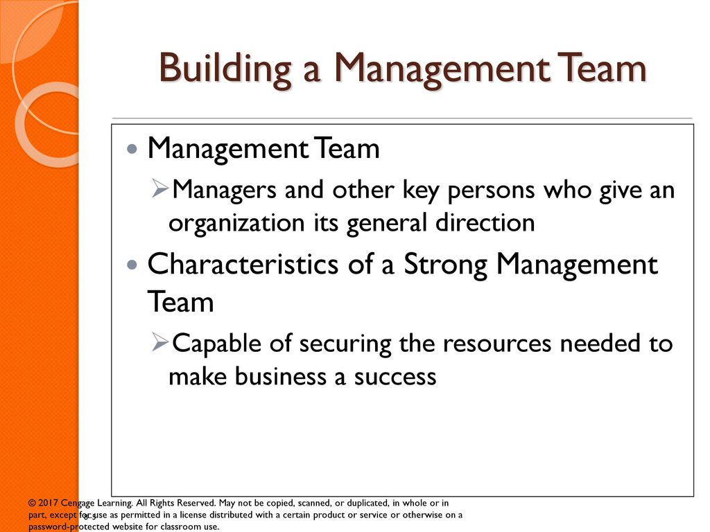 Building a Management Team