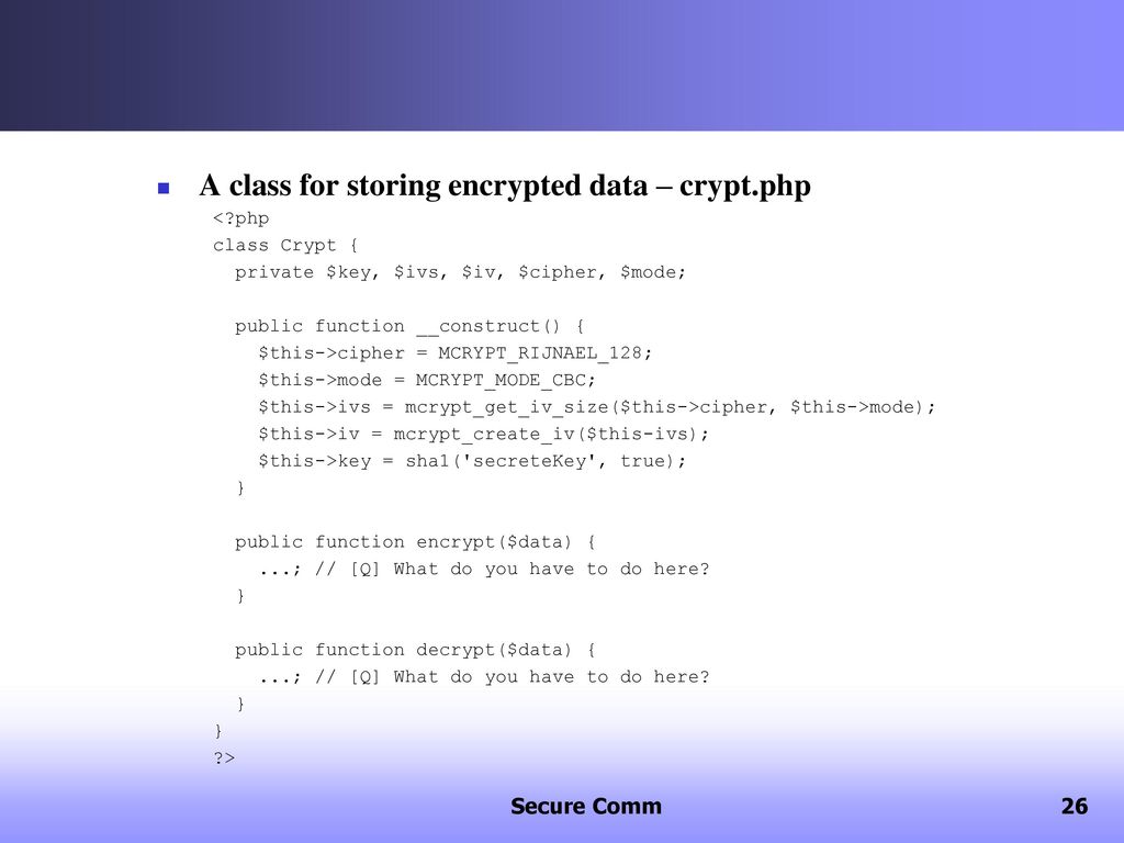 Php secure communications ppt download