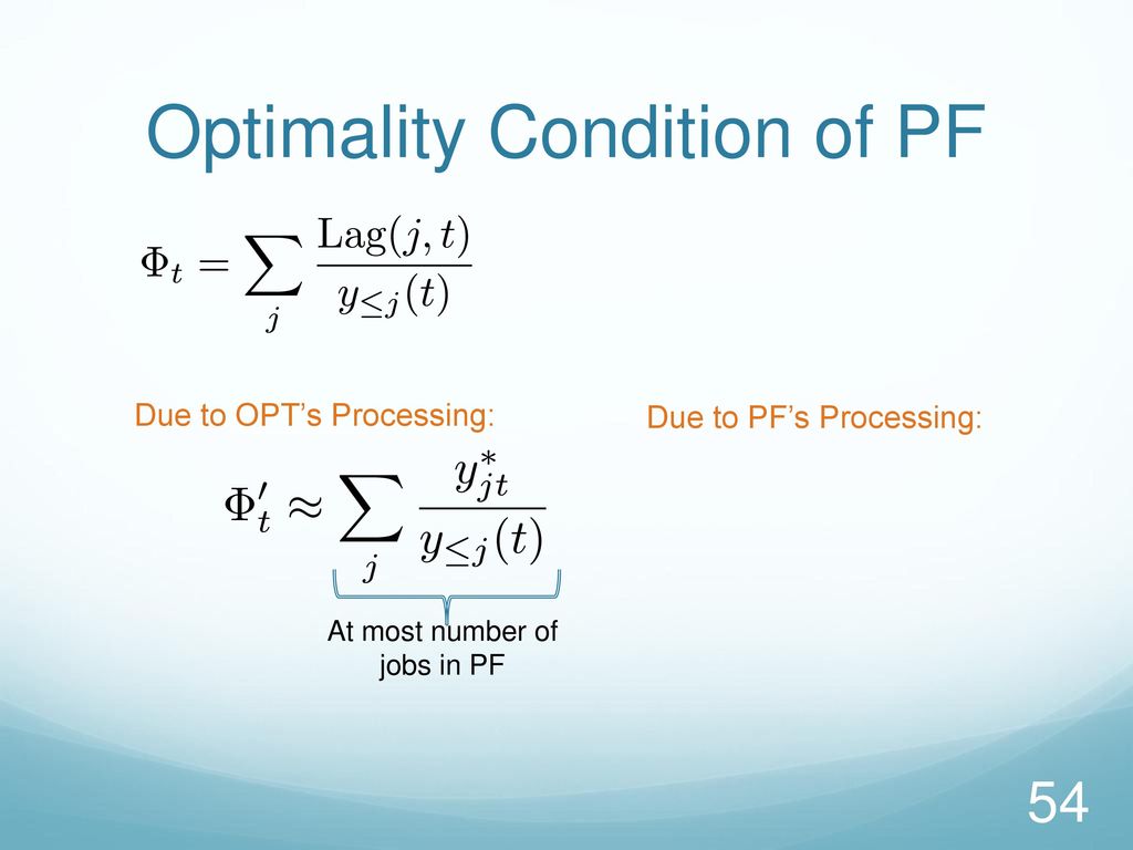 Optimality Condition of PF