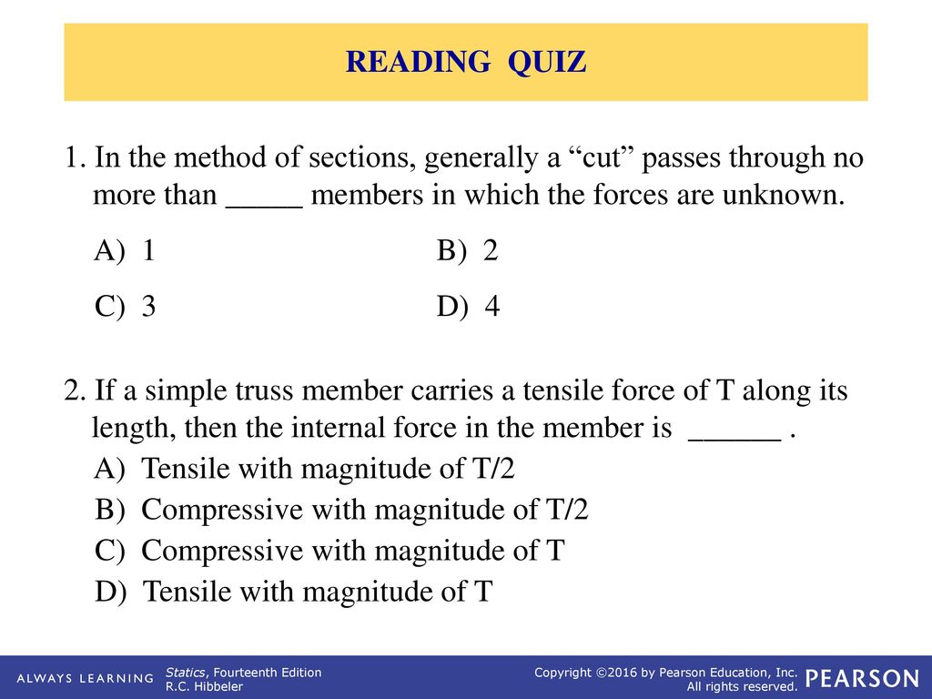 The Method Of Sections Today S Objectives Ppt Download