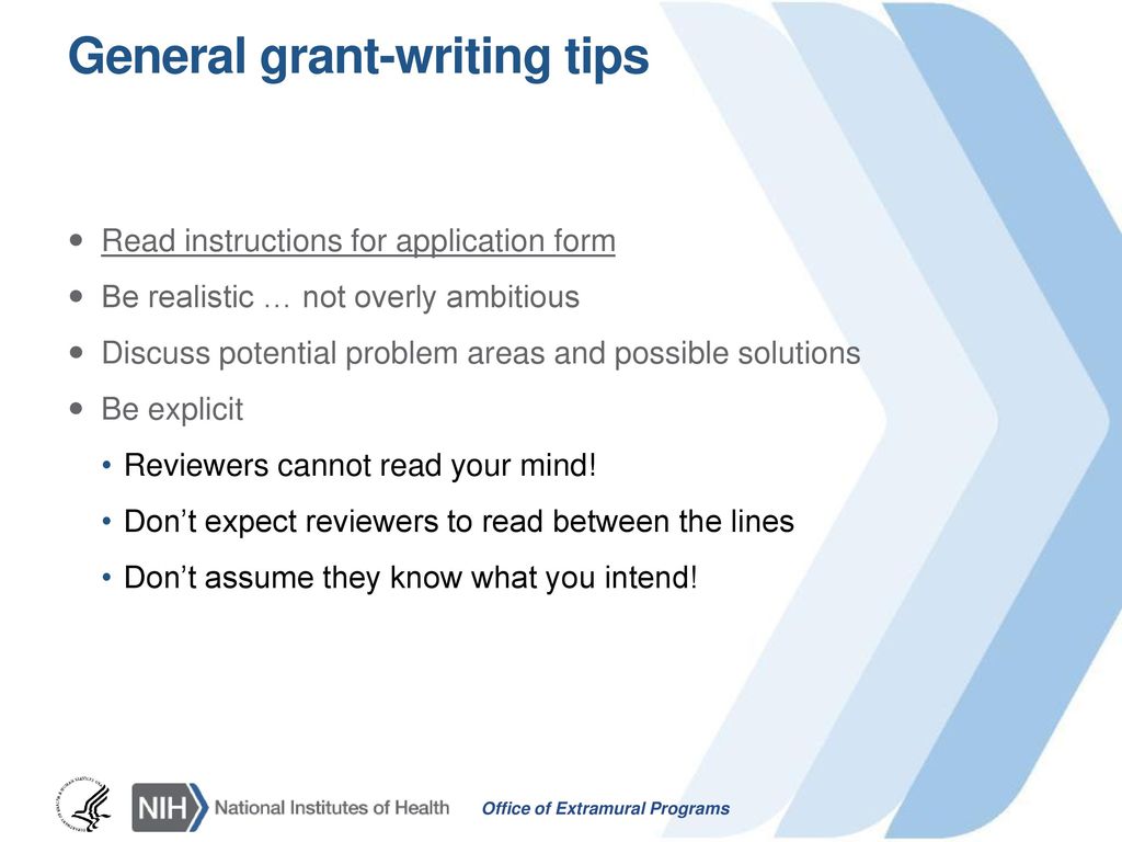 General grant-writing tips