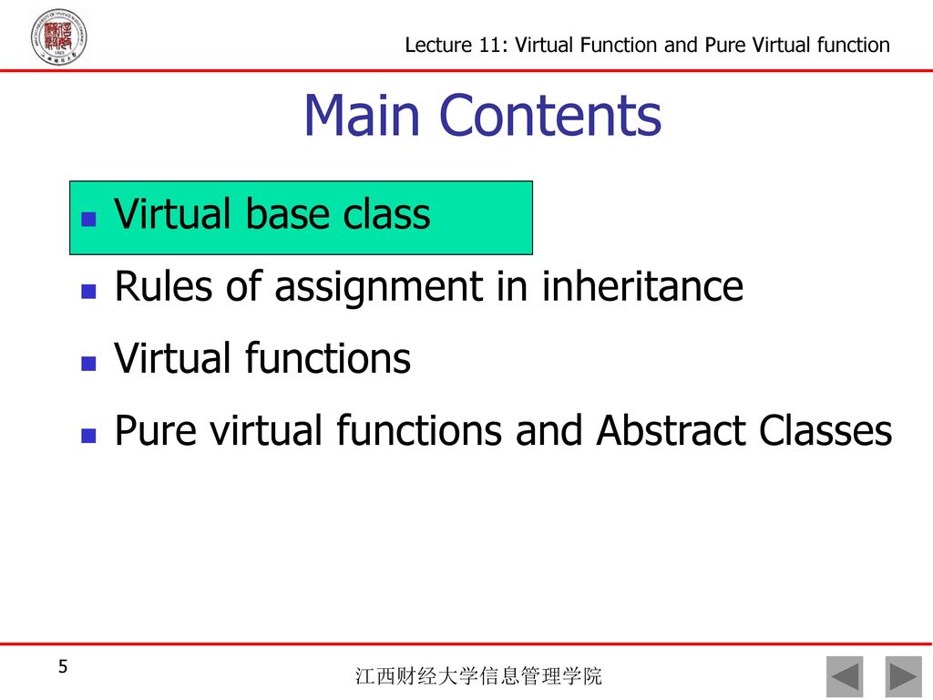Lecture 11 Virtual Function And Pure Virtual Function Ppt Download