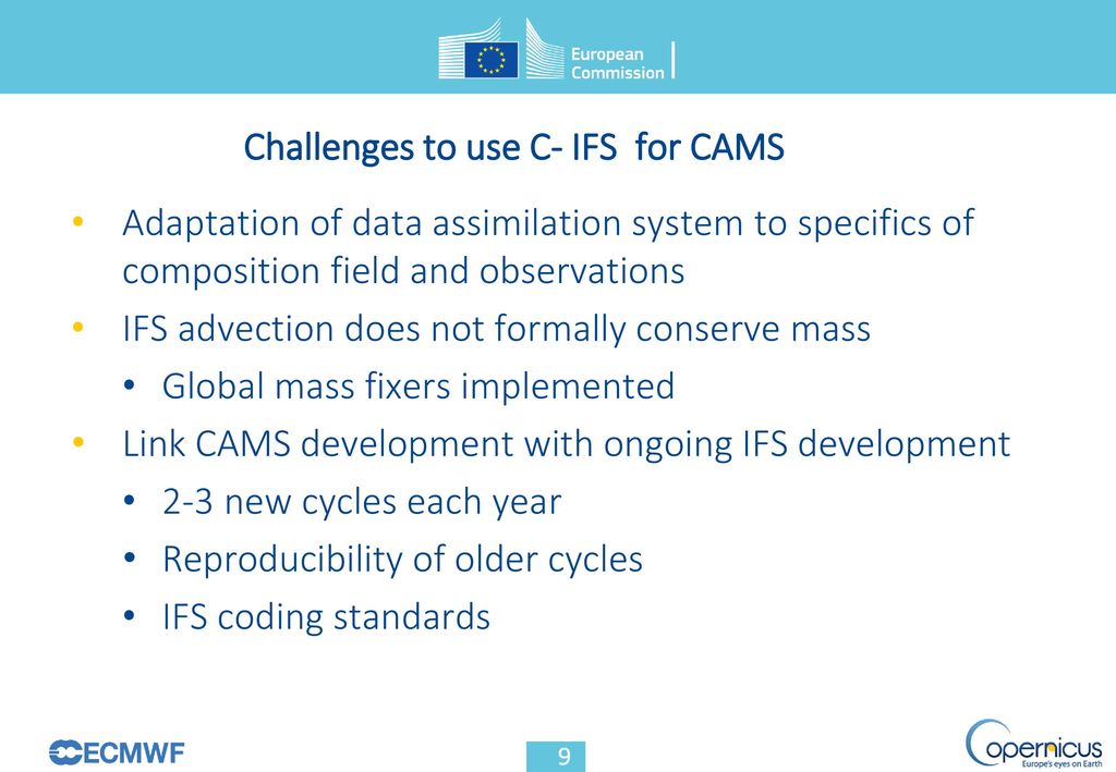 Challenges to use C- IFS for CAMS