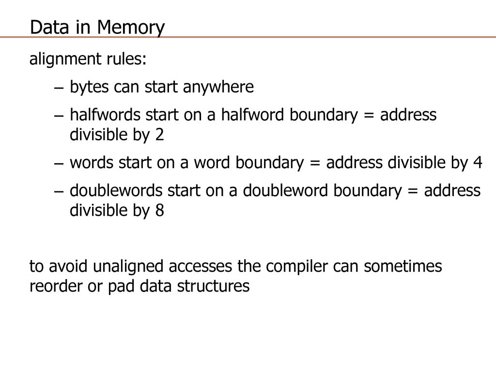 Data in Memory variables have multiple attributes symbolic name - ppt ...