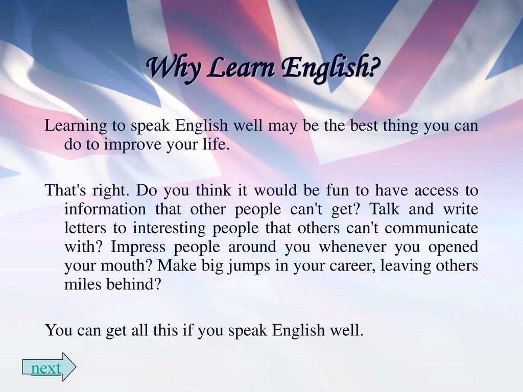 why should people speak english