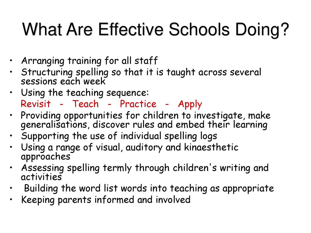 What Are Effective Schools Doing