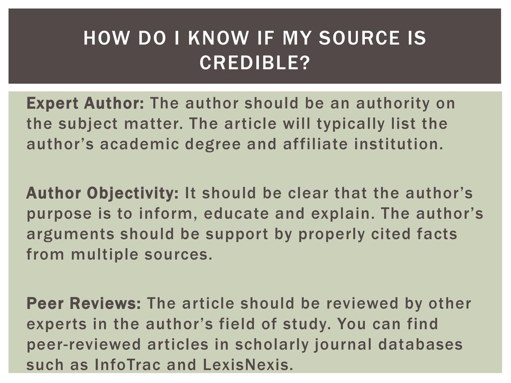 how to find reliable sources for a research paper