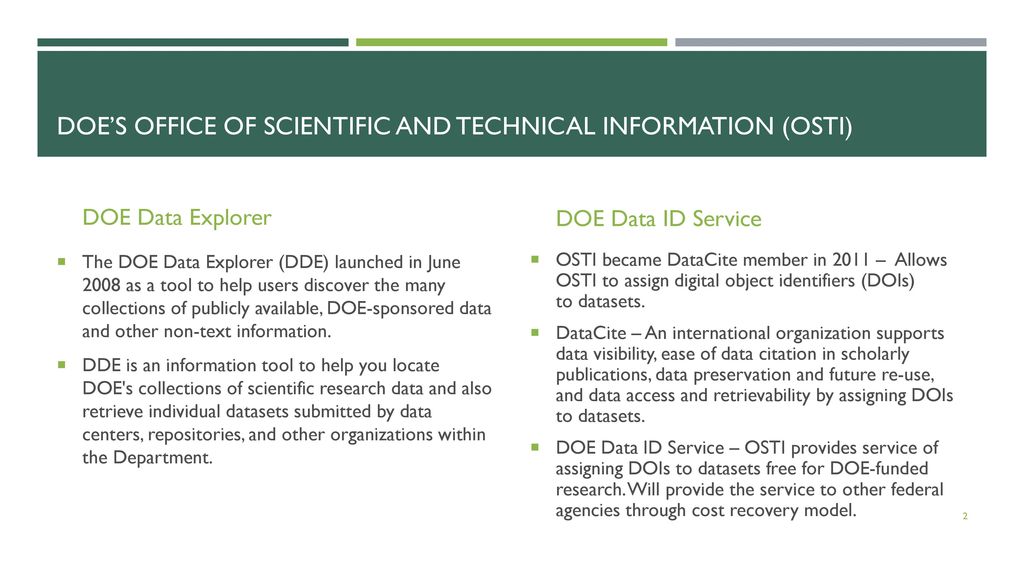 DOE’s Office of Scientific and Technical Information (OSTI)