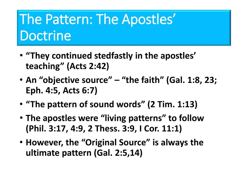 The Pattern: The Apostles’ Doctrine