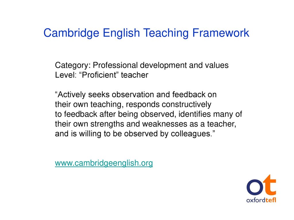 Cambridge English Teaching Framework