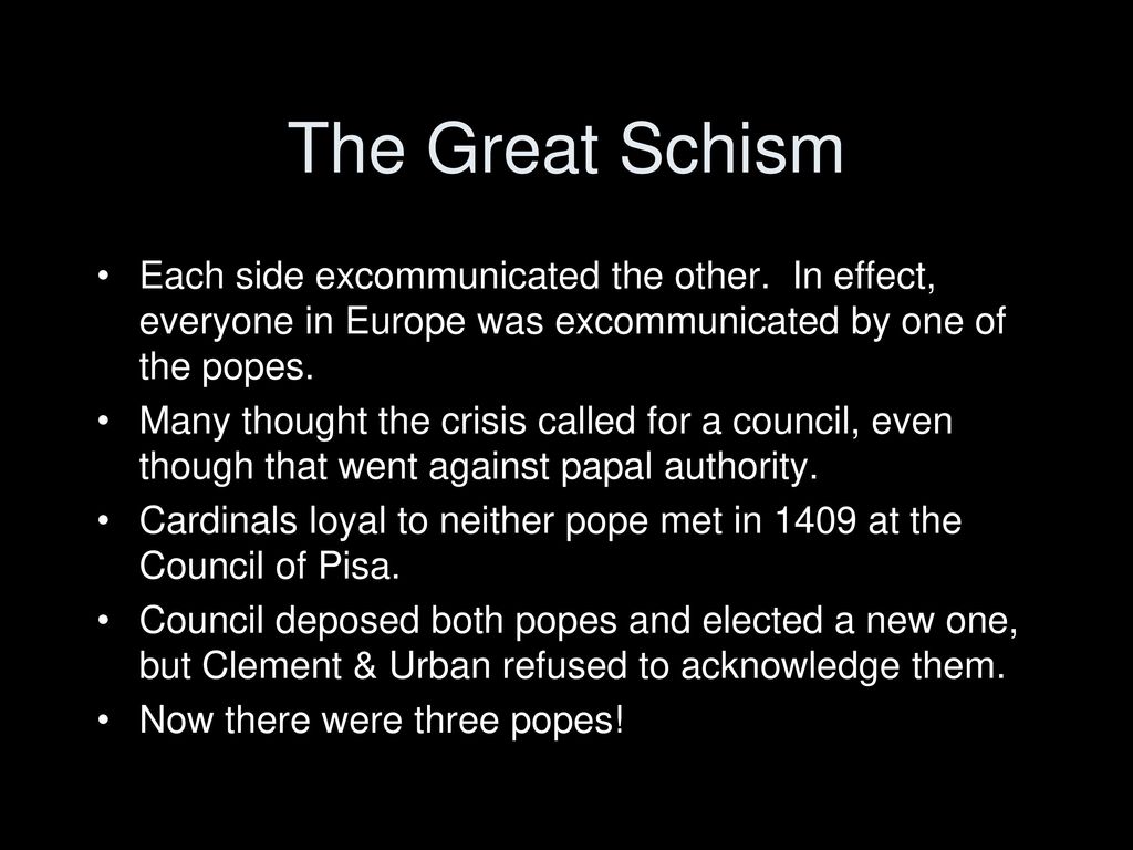 effects of the great schism
