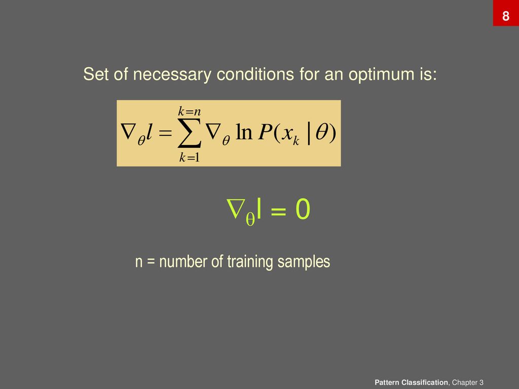 l = 0 Set of necessary conditions for an optimum is: