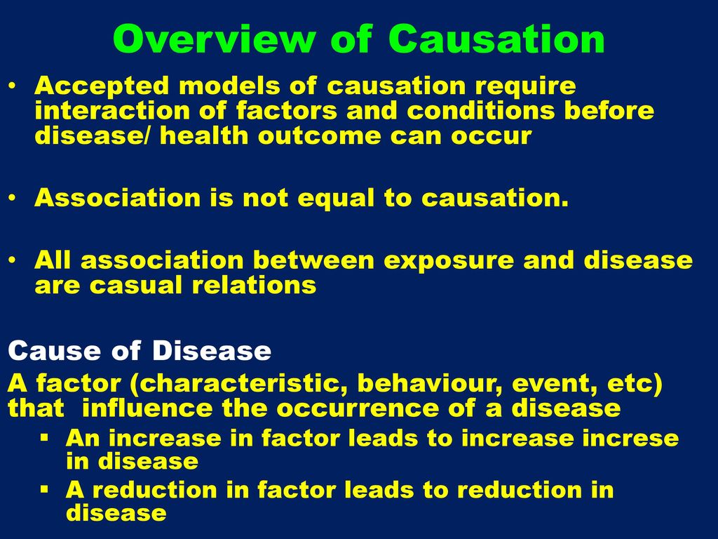 Epidemiology MPH 531 Disease Causation (CAUSALITY) - Ppt Download