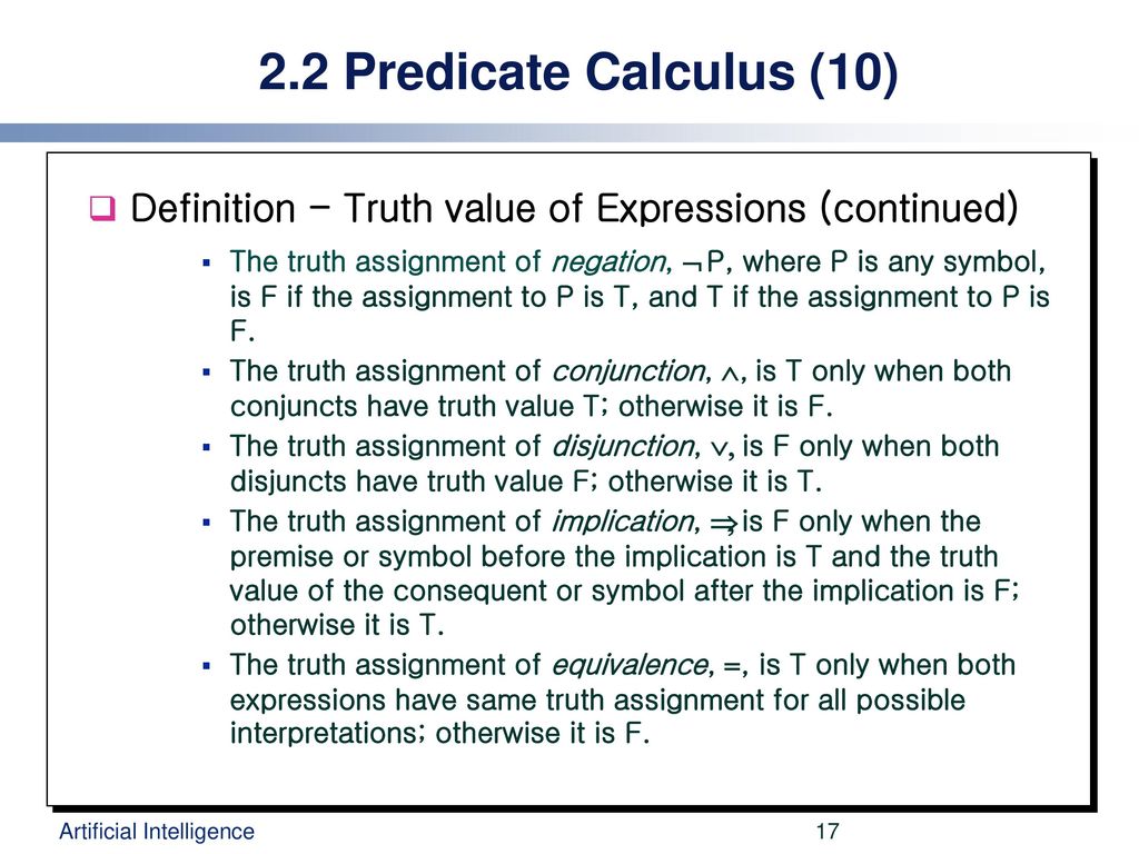The Predicate Calculus Ppt Download
