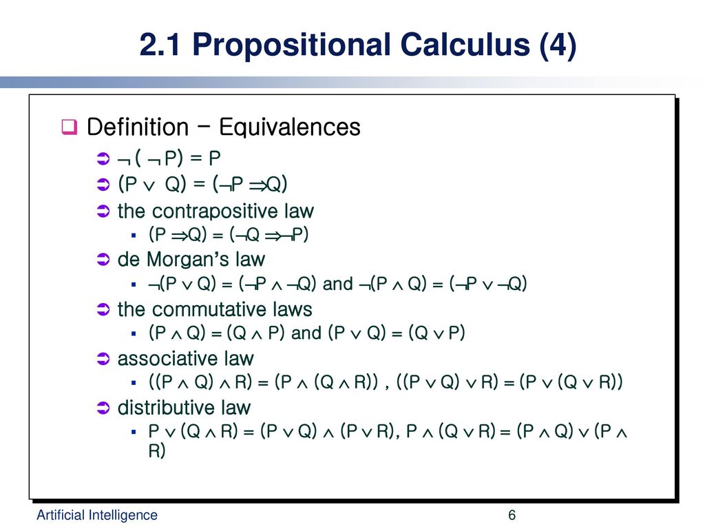The Predicate Calculus Ppt Download