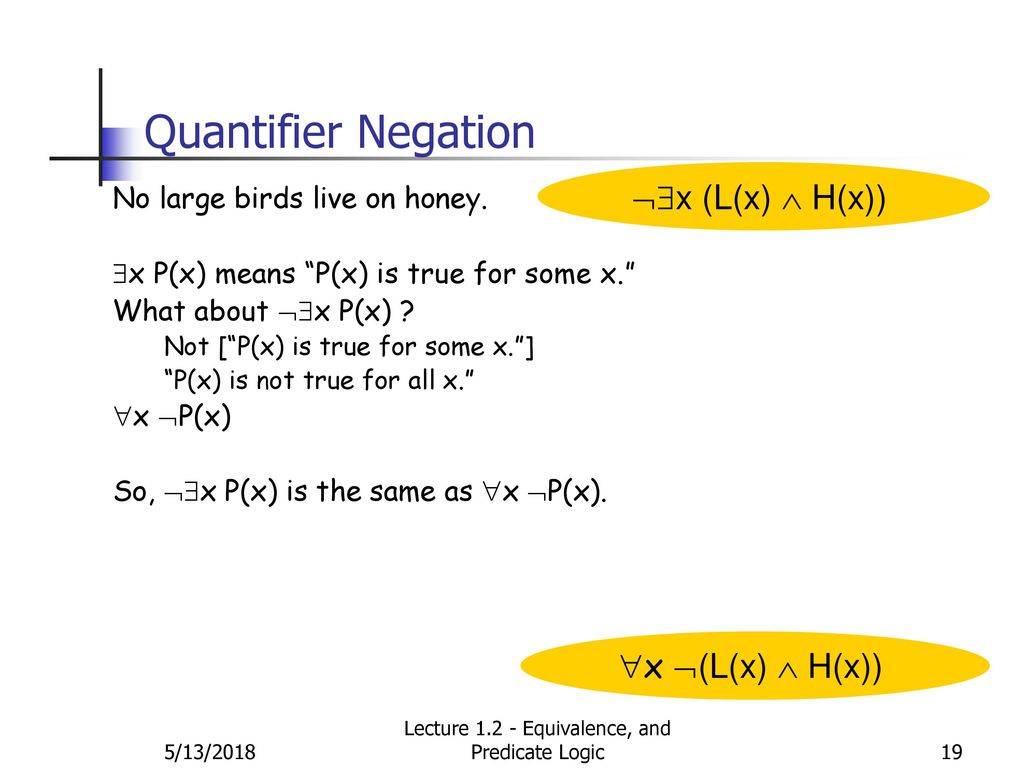 Lecture 1 2 Equivalences And Predicate Logic Ppt Download