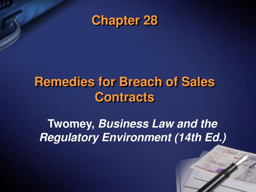 assignment 12.1 remedies for breach of a sales contract