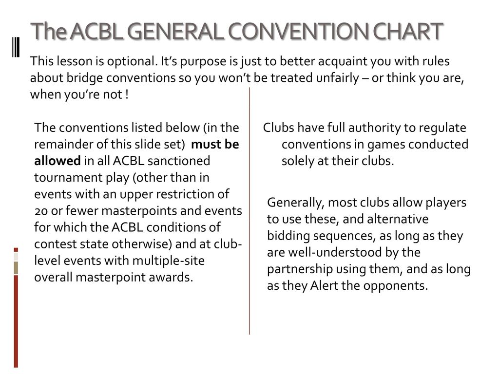 Acbl General Convention Chart