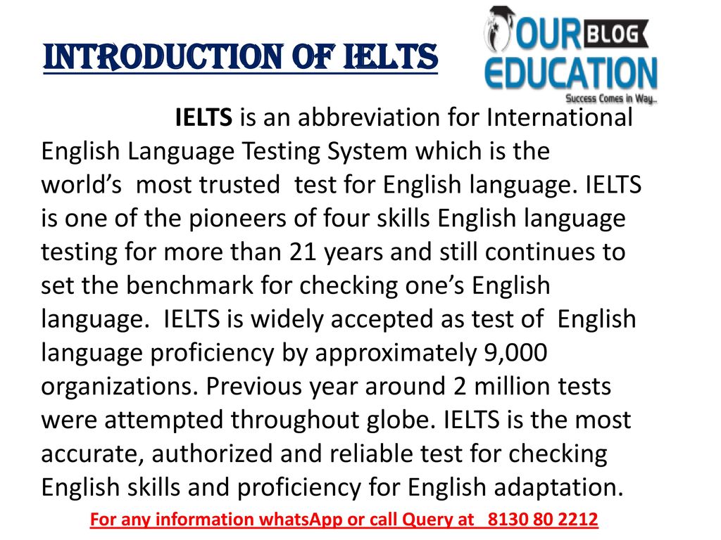 Introduction Of Ielts