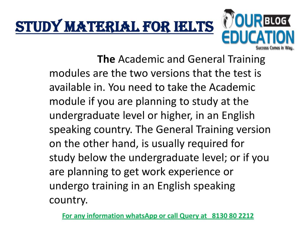 Study Material for IELTS