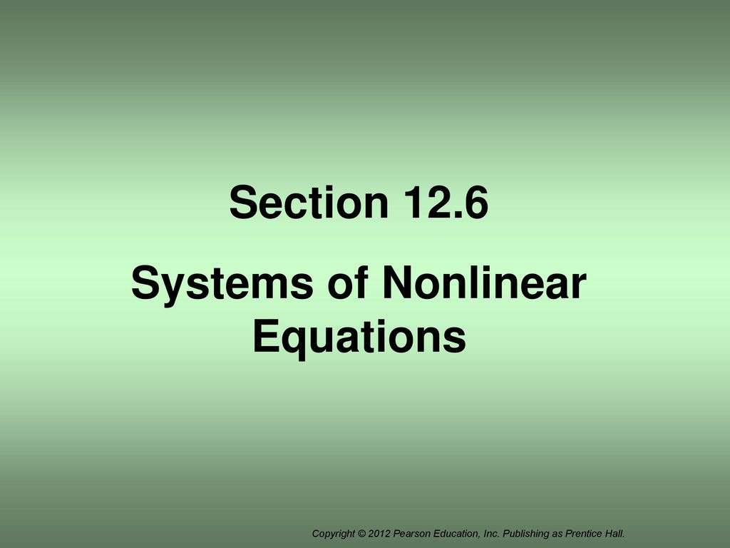 Systems of nonlinear equations ppt download