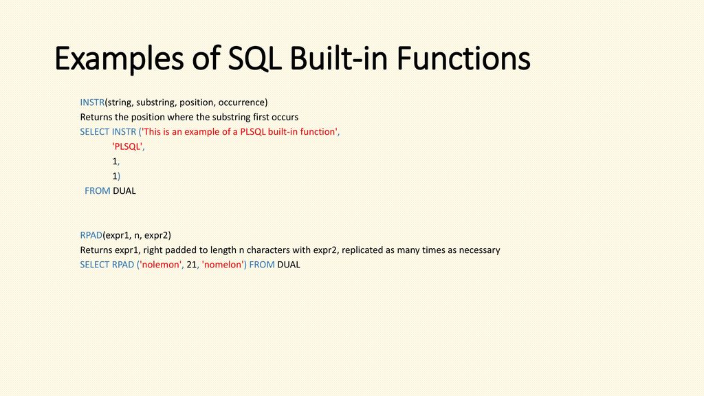 Oracle sql ppt download