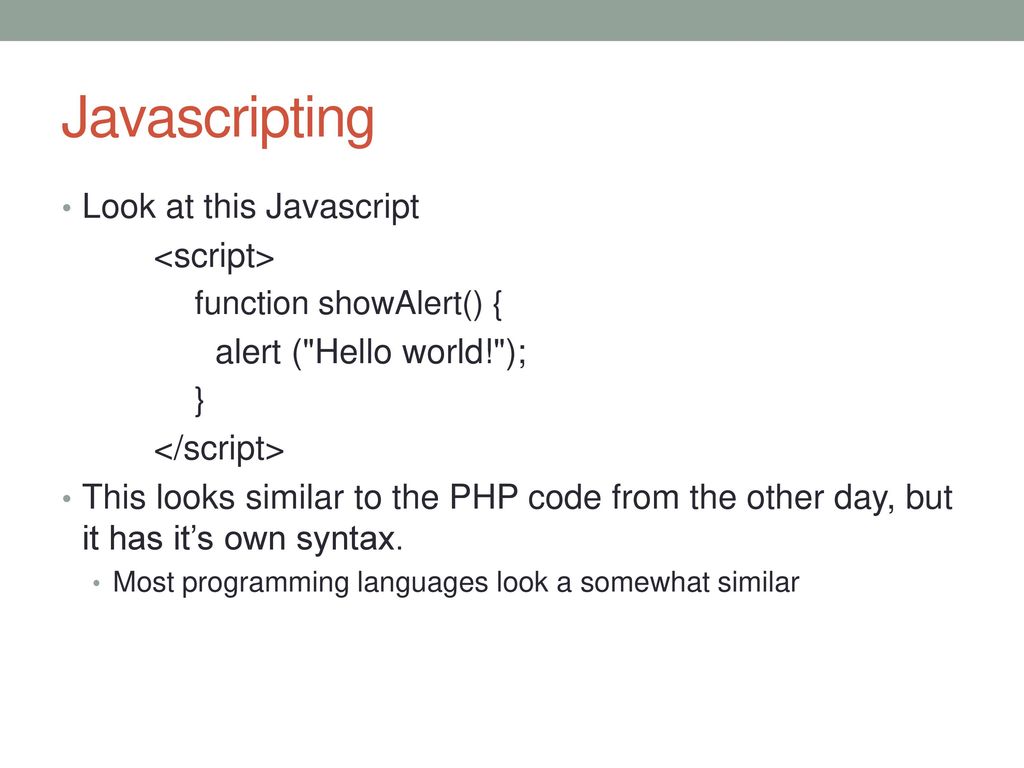 Using JavaScript to Show an Alert - ppt download