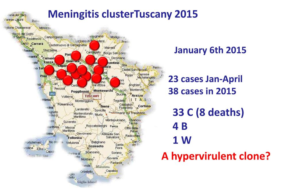 Meningitis clusterTuscany 2015