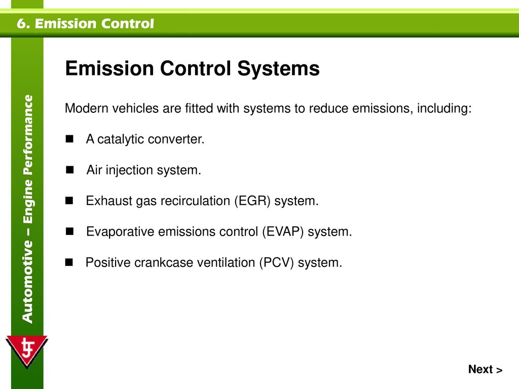 Emission Control Topics covered in this presentation: - ppt download