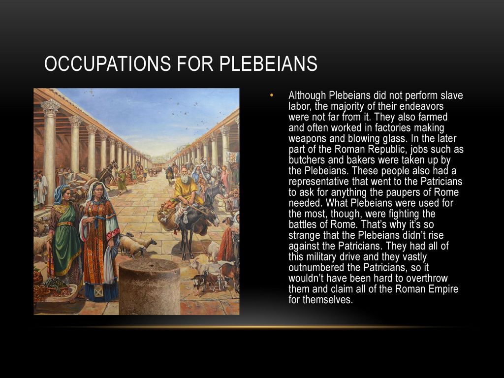 Occupations for Plebeians