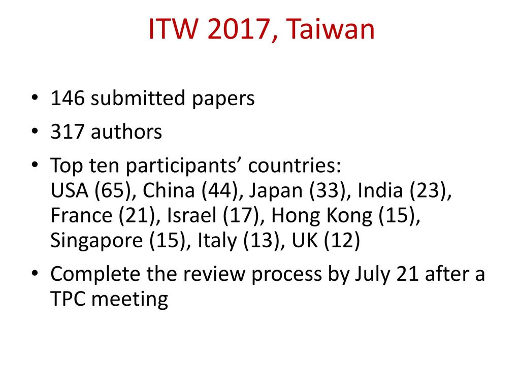 Information Theory Society Conference Committee Update ppt download