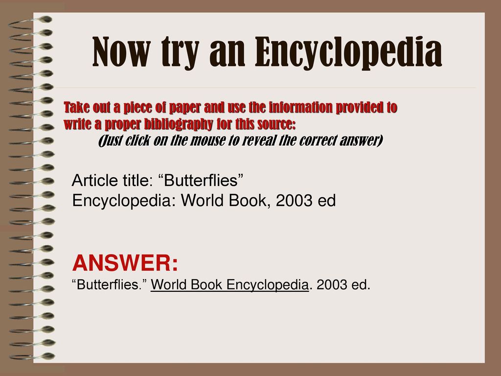 Creating the Bibliography. - ppt download