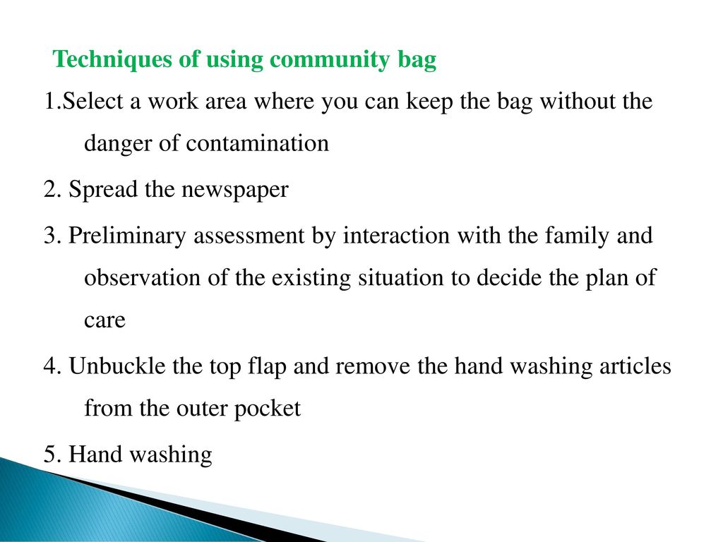 Community Health Nursing BAG TECHNIQUE | PDF | Hand Washing | Nursing-gemektower.com.vn