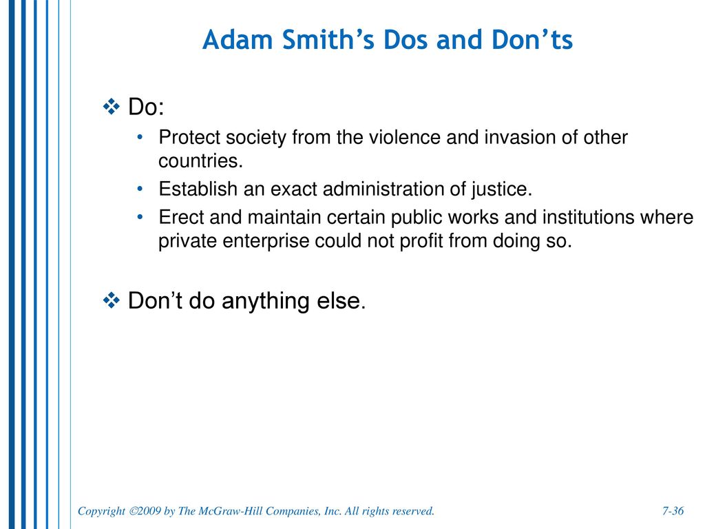 Adam Smith’s Dos and Don’ts