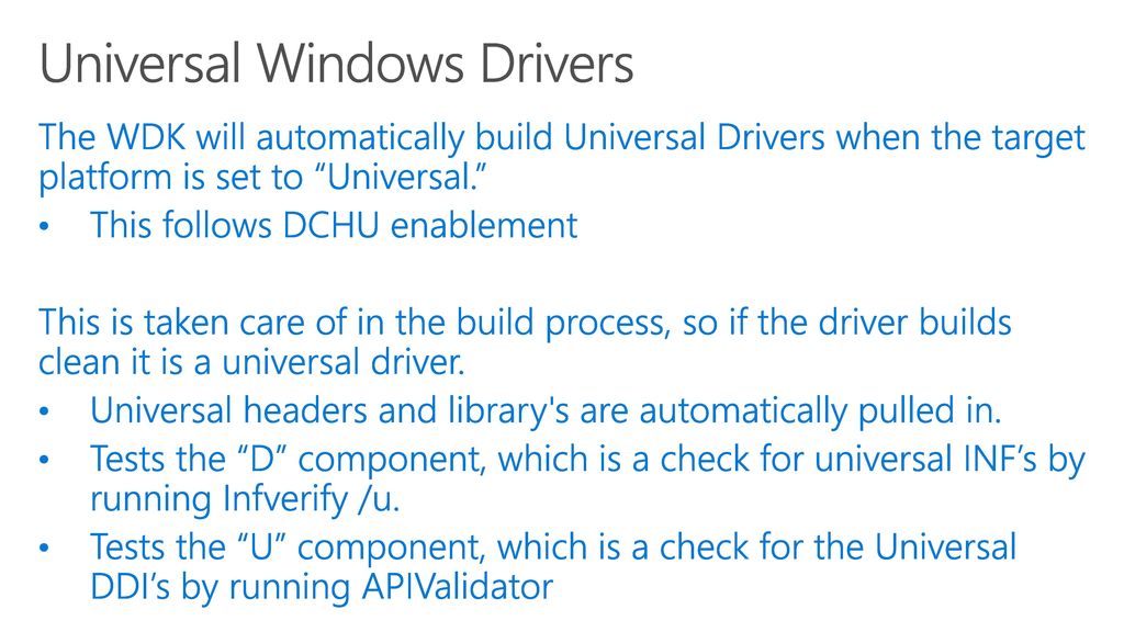 Universal Windows Drivers